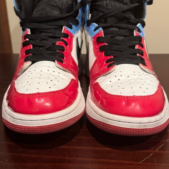 Nike Air Jordan 1 AJ1 Retro High Fearless red white blue Patent CK5666-100 9..5 - Picture 6 of 12
